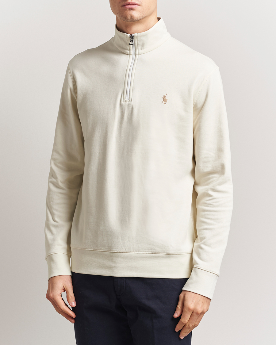 Men | Sweaters & Knitwear | Polo Ralph Lauren | Tech Double Knit Half Zip Parchment Cream