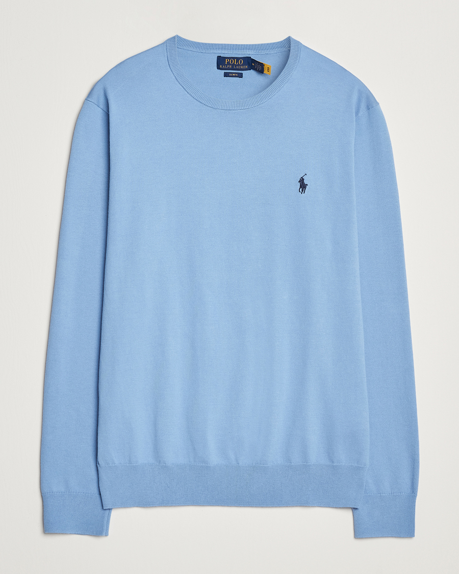 Men | Sweaters & Knitwear | Polo Ralph Lauren | Cotton Crew Neck Sweater Sky Blue