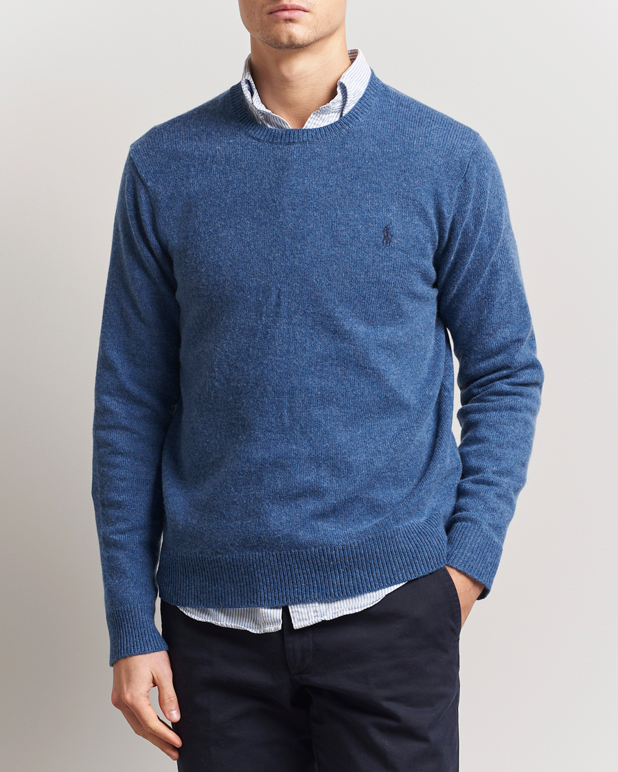 Men | Sweaters & Knitwear | Polo Ralph Lauren | Cotton/Wool Pullover Blue Salt Heather