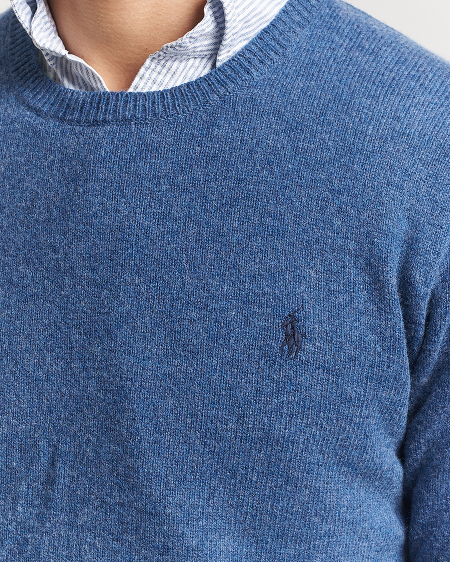Men | Sweaters & Knitwear | Polo Ralph Lauren | Cotton/Wool Pullover Blue Salt Heather
