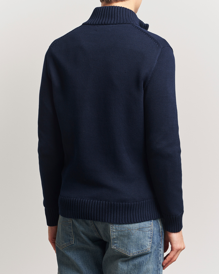 Men | Sweaters & Knitwear | Polo Ralph Lauren | Cotton Pullover Half-Zip Hunter Navy