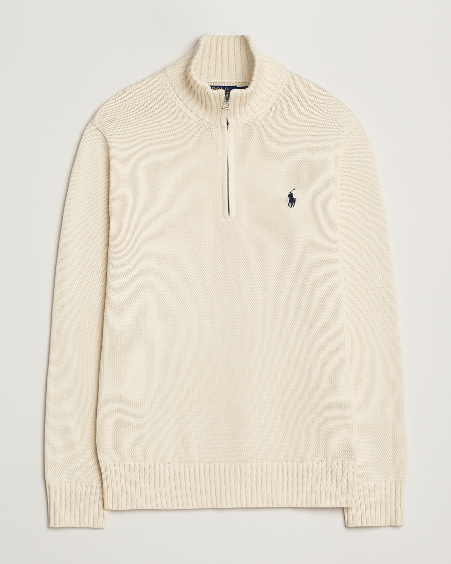 Men | Sweaters & Knitwear | Polo Ralph Lauren | Cotton Pullover Half-Zip Andover Cream