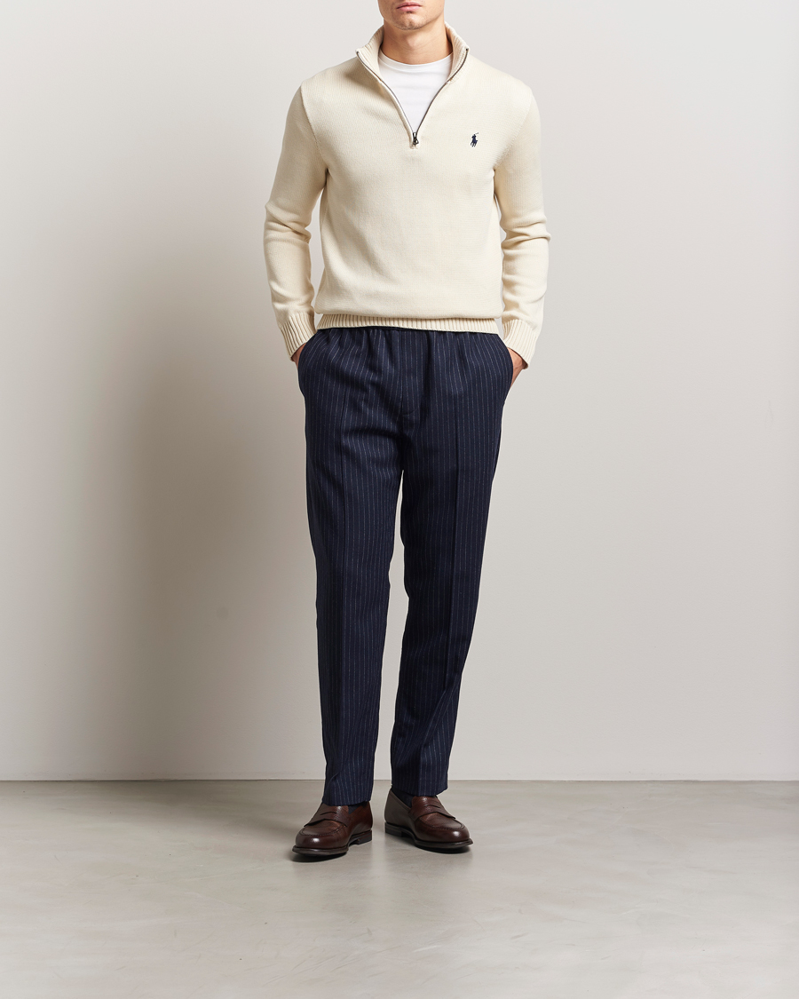 Men | Sweaters & Knitwear | Polo Ralph Lauren | Cotton Pullover Half-Zip Andover Cream