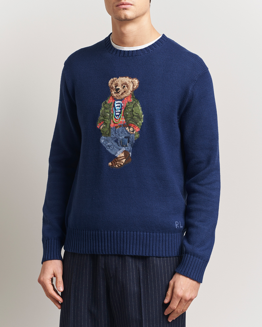 Men | Sweaters & Knitwear | Polo Ralph Lauren | Cotton Bear Pullover Freshwater Blue