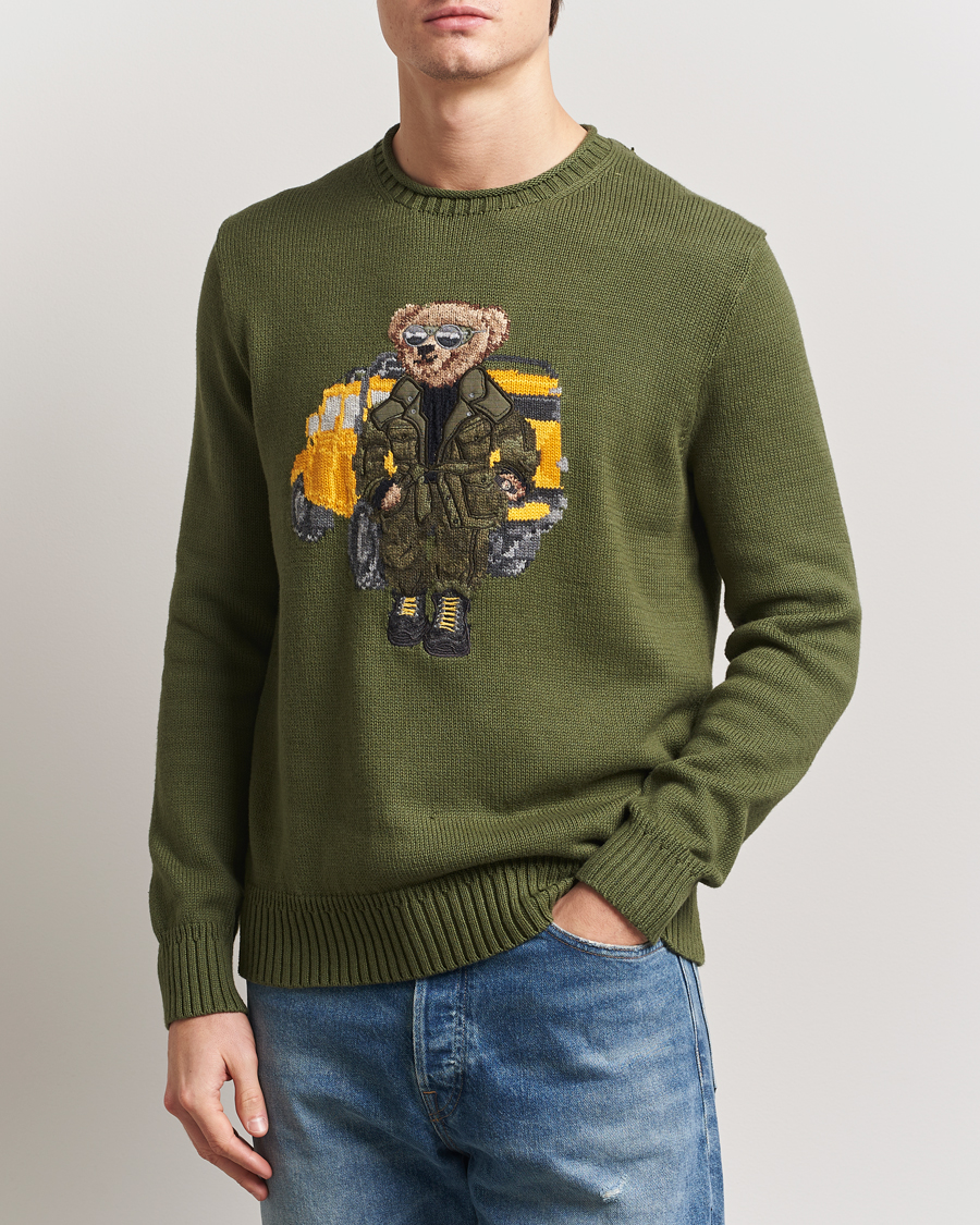 Men | Sweaters & Knitwear | Polo Ralph Lauren | Cotton Bear Pullover New Olive