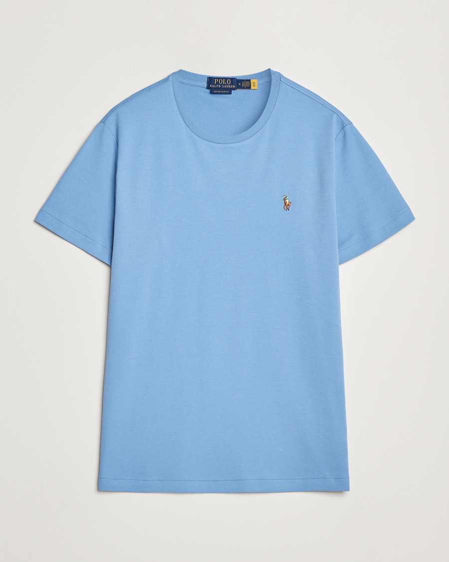 Men | T-Shirts | Polo Ralph Lauren | Luxury Pima Cotton Crew Neck T-Shirt Sky Blue