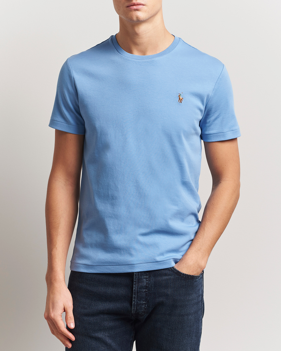 Men | T-Shirts | Polo Ralph Lauren | Luxury Pima Cotton Crew Neck T-Shirt Sky Blue
