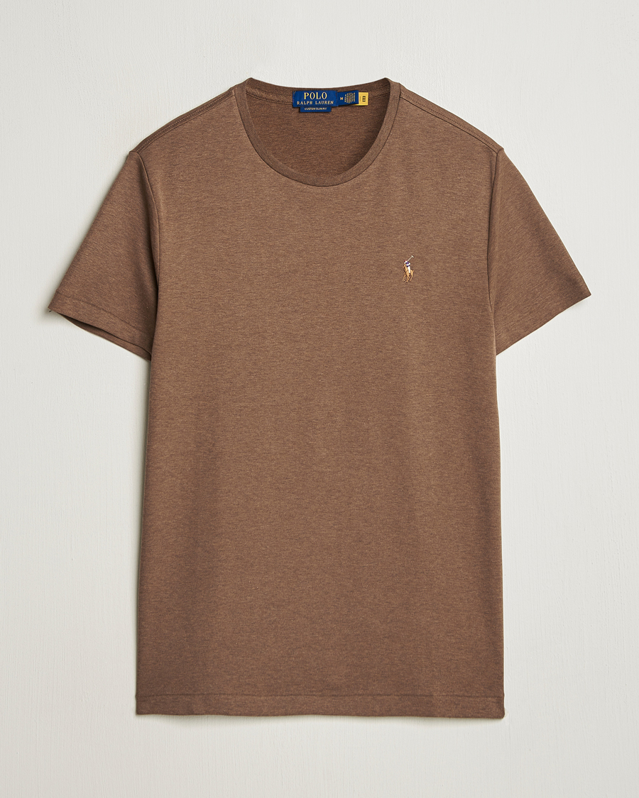 Men | T-Shirts | Polo Ralph Lauren | Luxury Pima Cotton Crew Neck T-Shirt Cedar Heather