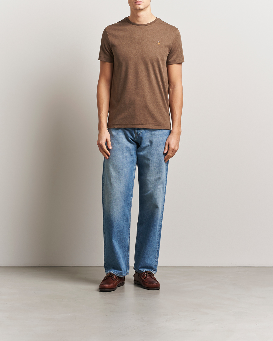 Men | T-Shirts | Polo Ralph Lauren | Luxury Pima Cotton Crew Neck T-Shirt Cedar Heather