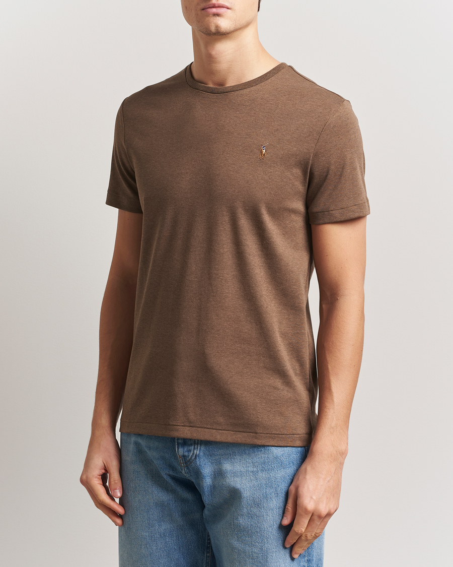 Men | T-Shirts | Polo Ralph Lauren | Luxury Pima Cotton Crew Neck T-Shirt Cedar Heather