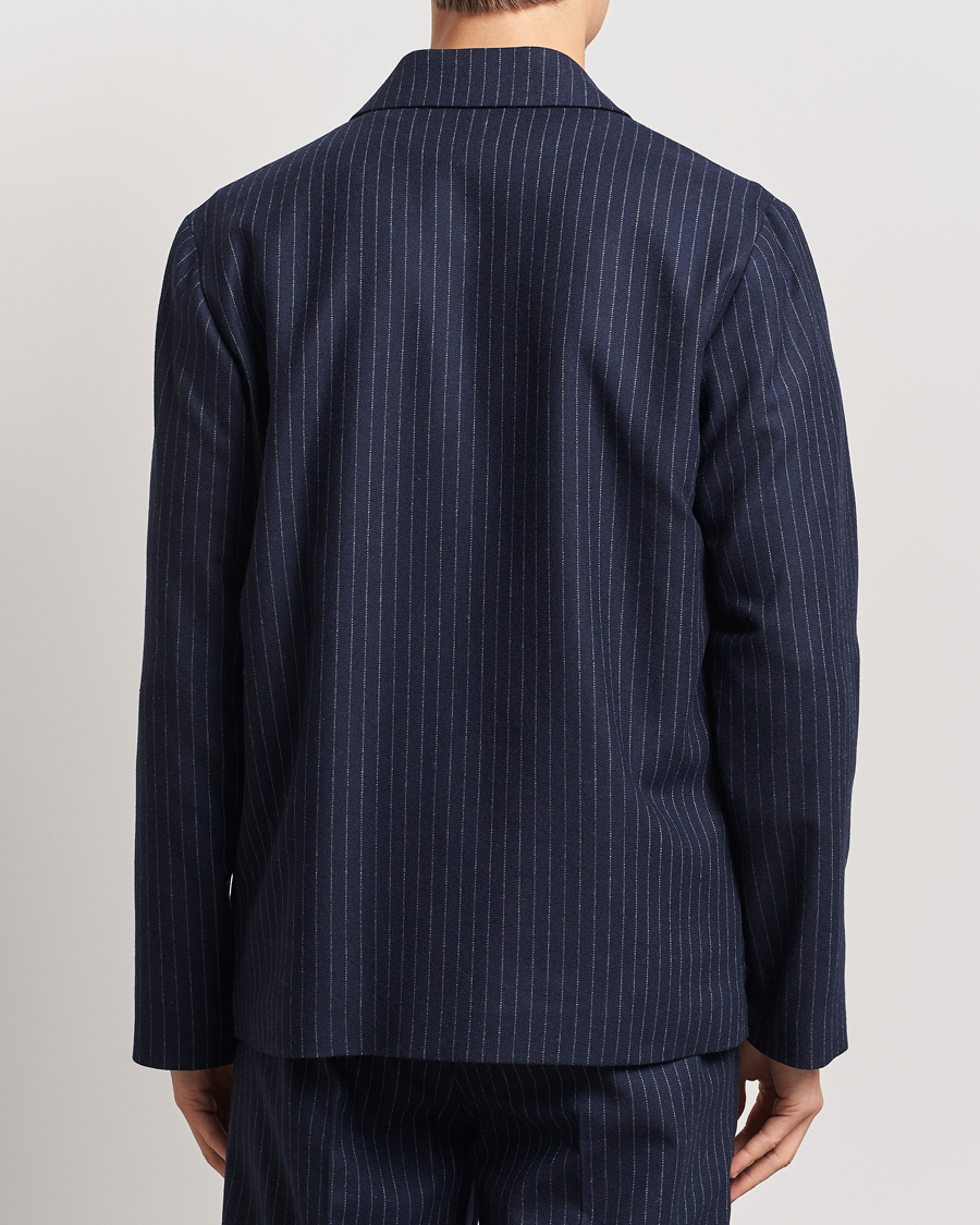 Men | Coats & Jackets | A.P.C. | Wool Pinstriped Shirt Jacket Dark Navy