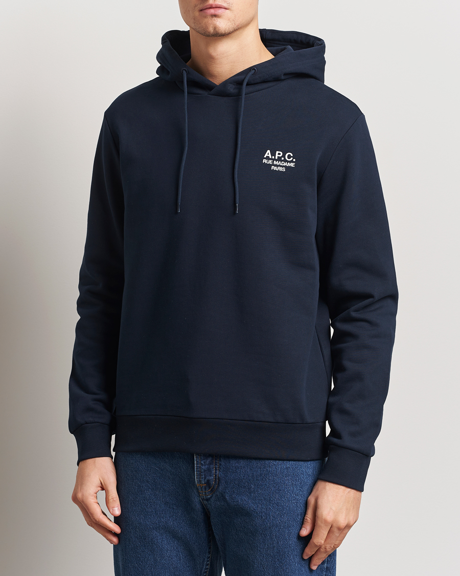 Men | Sweaters & Knitwear | A.P.C. | Rue Madame Hoodie Dark Navy