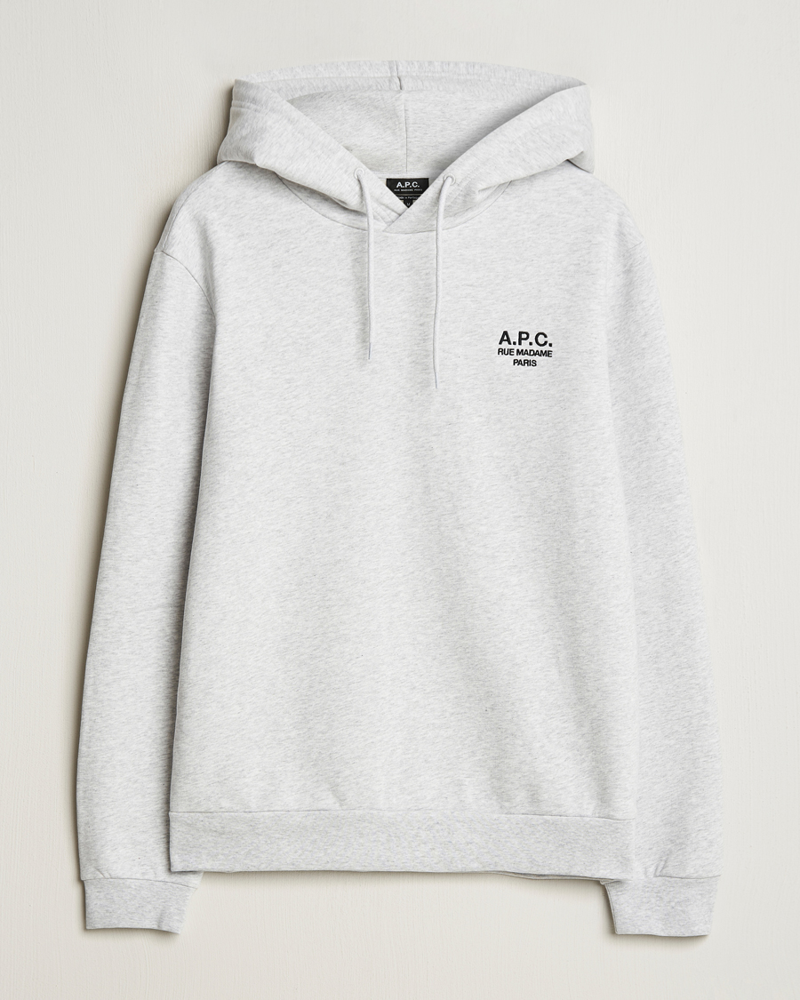 Men | Sweaters & Knitwear | A.P.C. | Rue Madame Hoodie Heather Grey/Black
