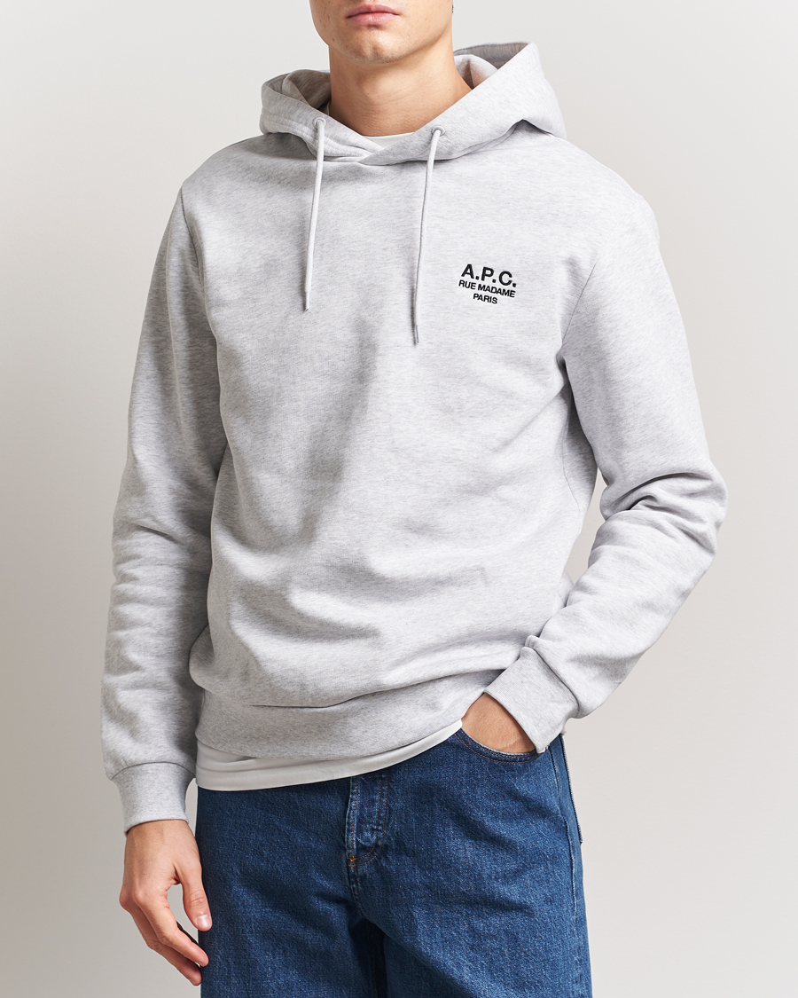 Men | Sweaters & Knitwear | A.P.C. | Rue Madame Hoodie Heather Grey/Black