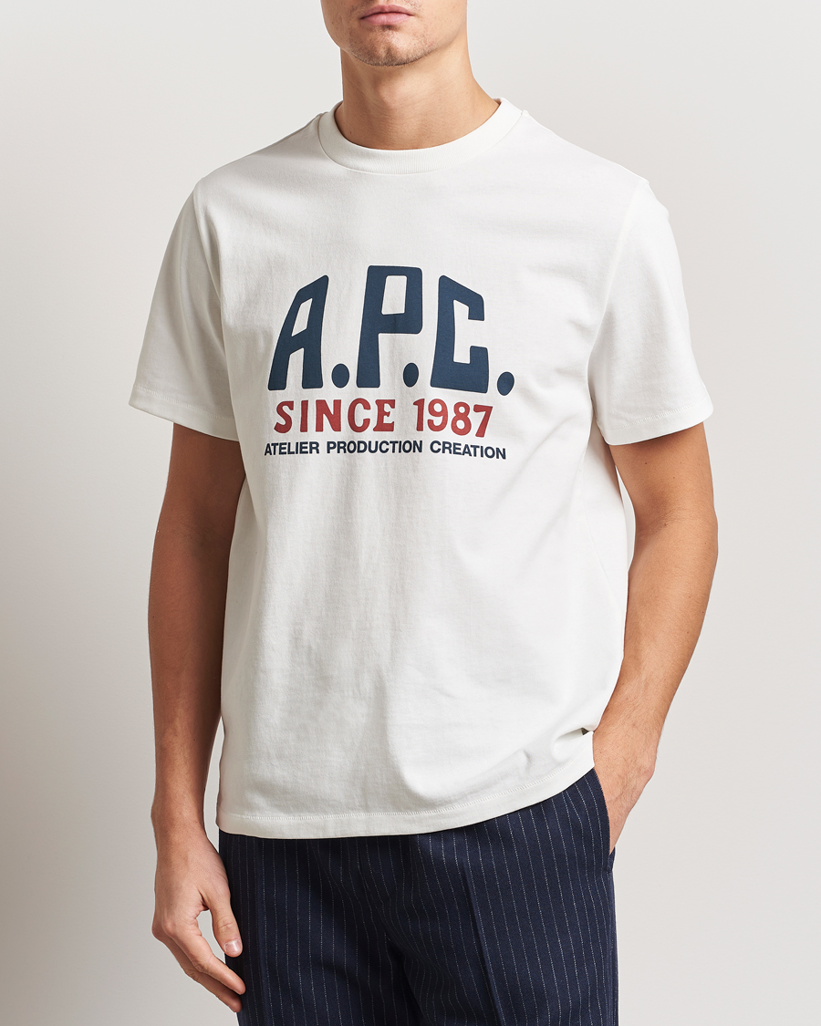 Men | T-Shirts | A.P.C. | Print Label T-Shirt White