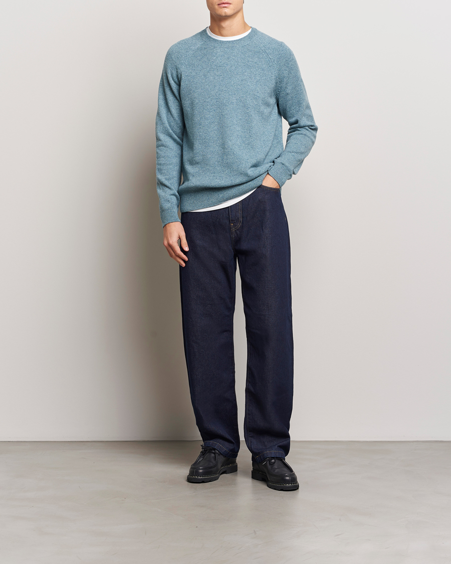 Men | Sweaters & Knitwear | A.P.C. | Pierre Lambswool Sweater Blue Melange