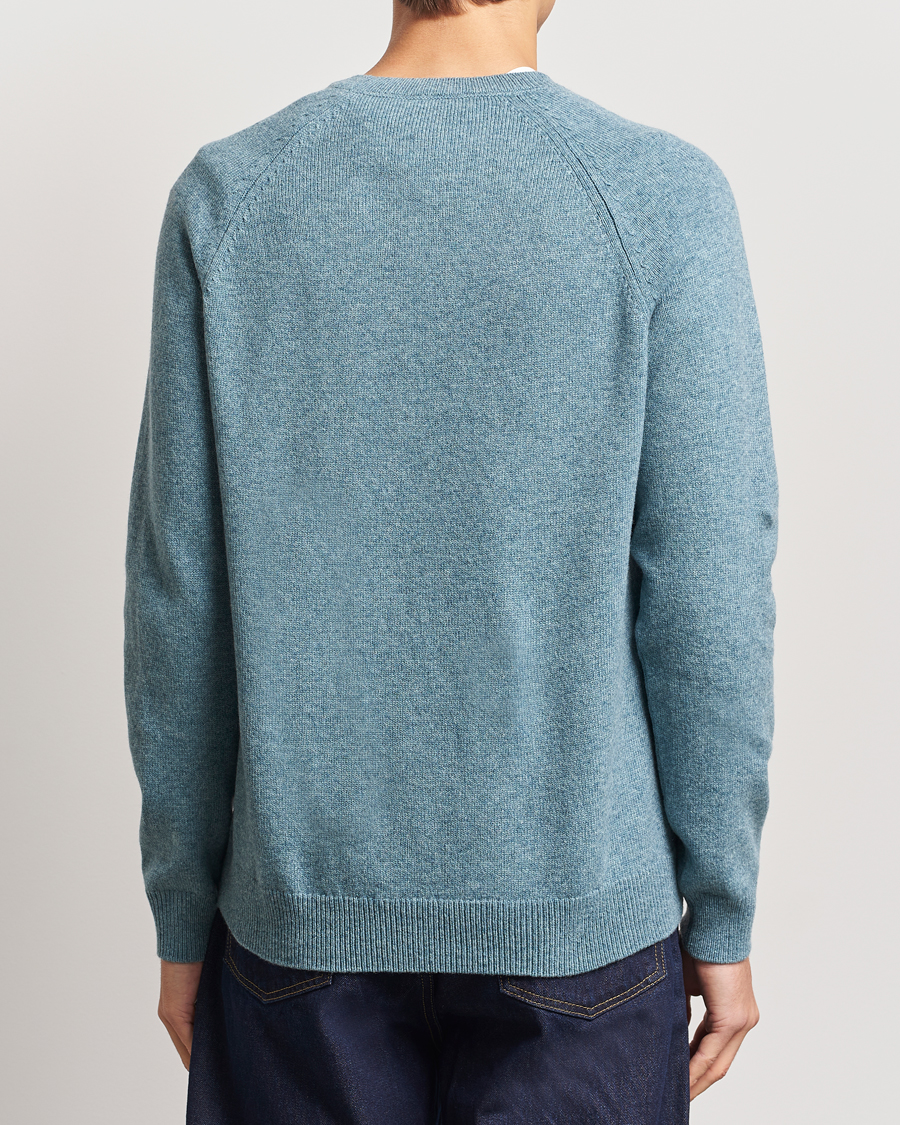 Men | Sweaters & Knitwear | A.P.C. | Pierre Lambswool Sweater Blue Melange