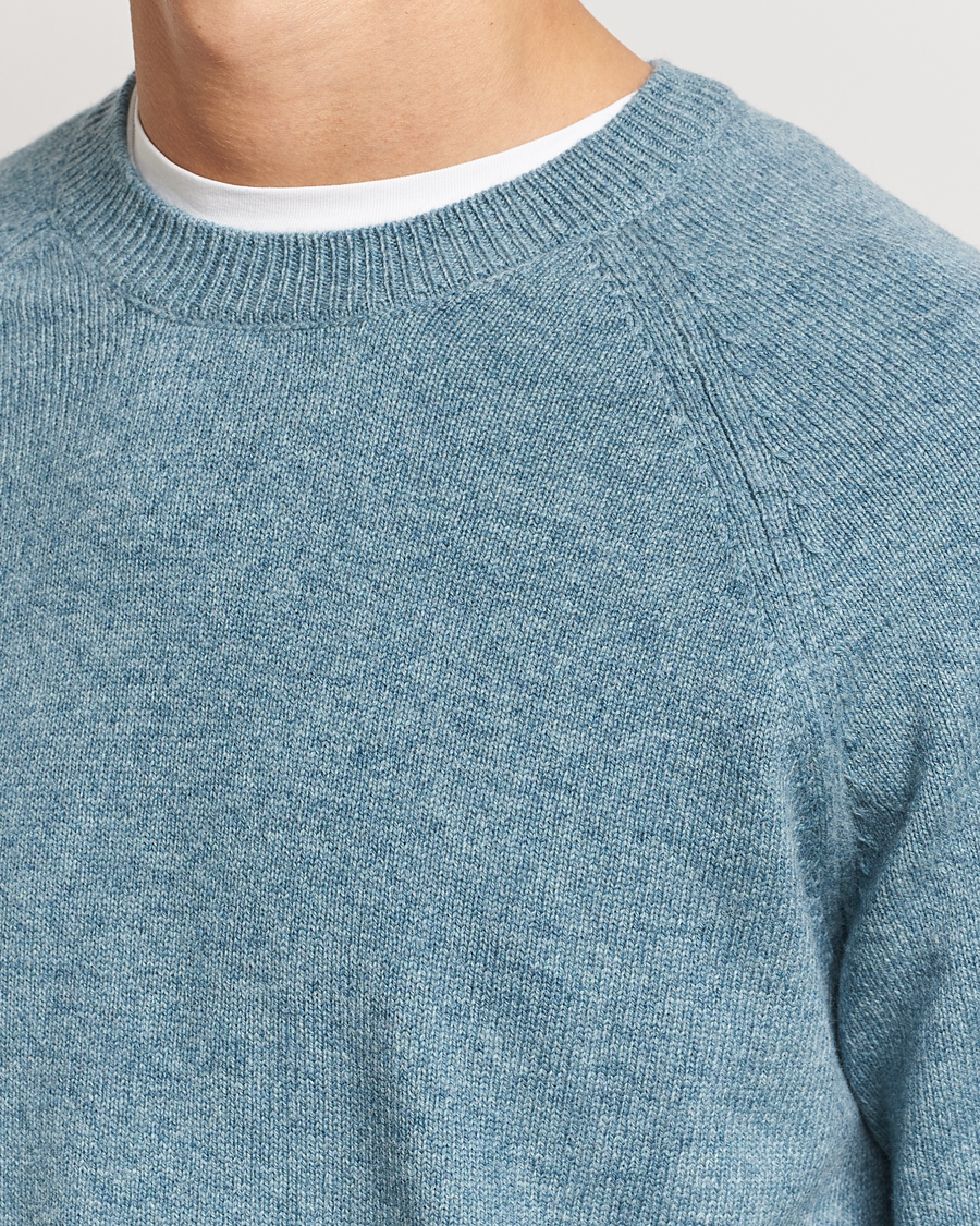 Men | Sweaters & Knitwear | A.P.C. | Pierre Lambswool Sweater Blue Melange