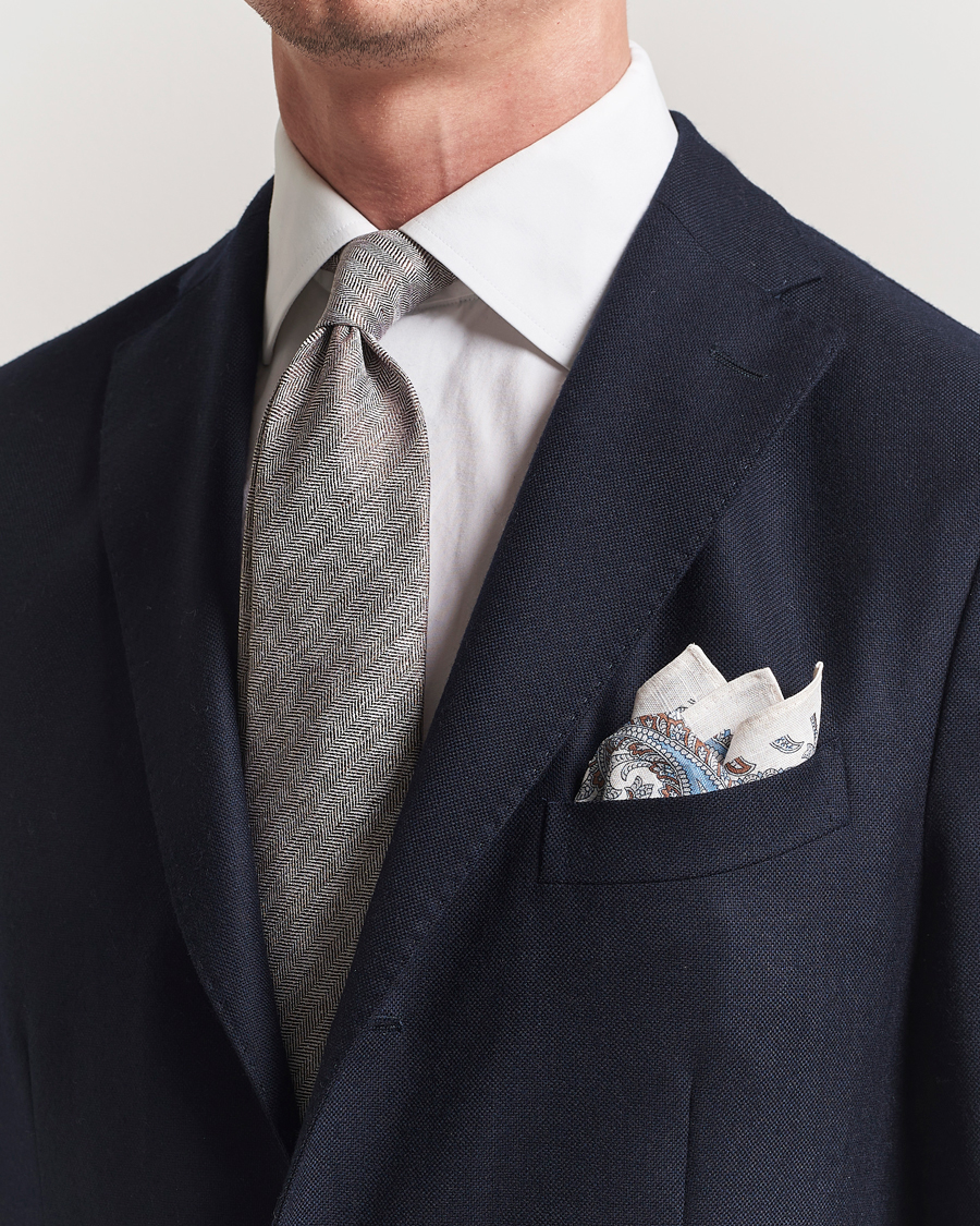 Men | Ties | Amanda Christensen | Box Set Printed Silk 8cm Tie With Pocket Square Brown