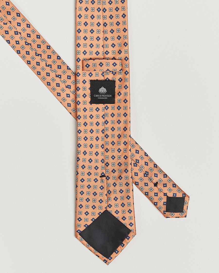 Men | Ties | Amanda Christensen | Box Set Printed Silk 8cm Tie With Pocket Square Orange