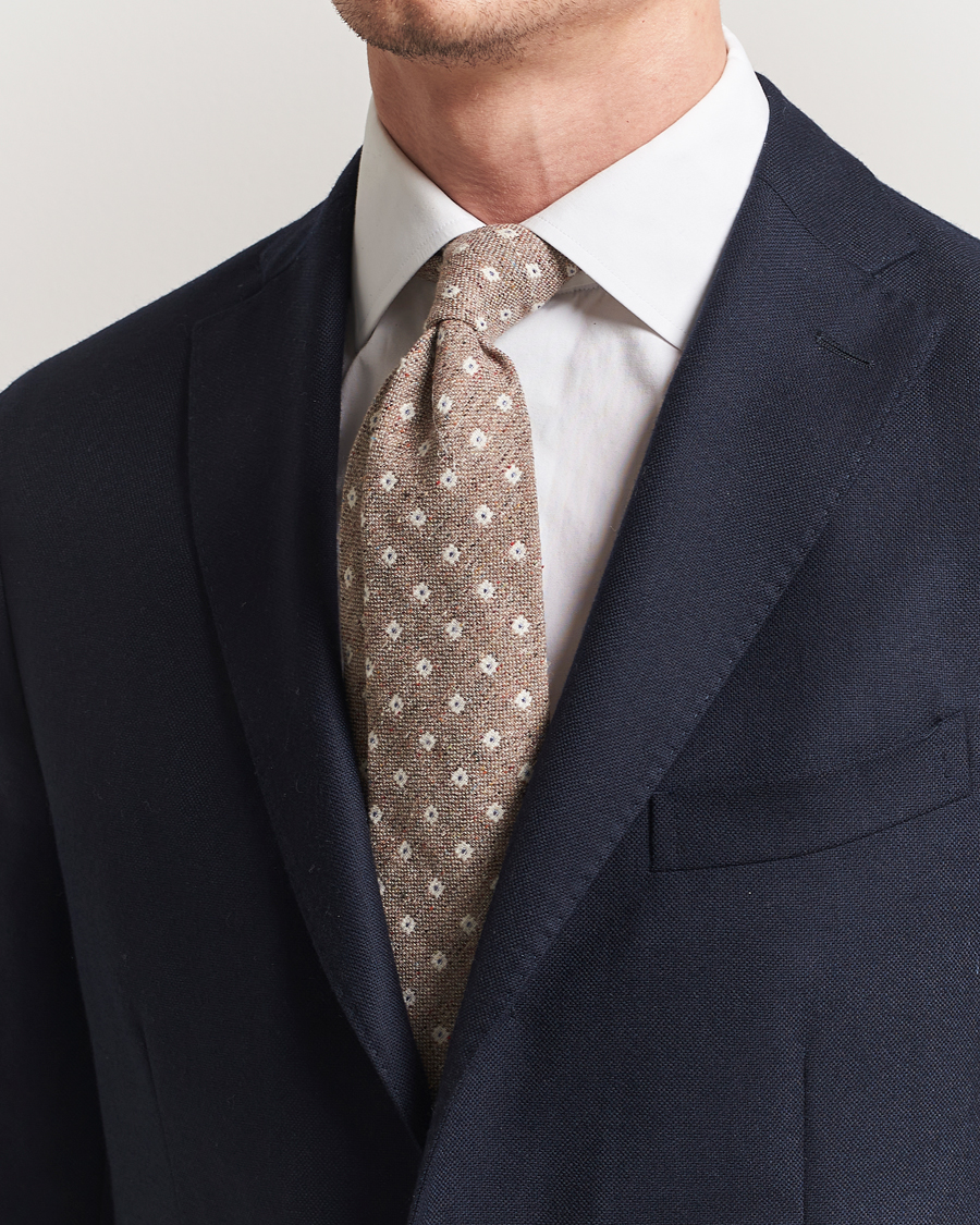 Men | Ties | Amanda Christensen | Silk/Cotton Bourette 8cm Tie Sand