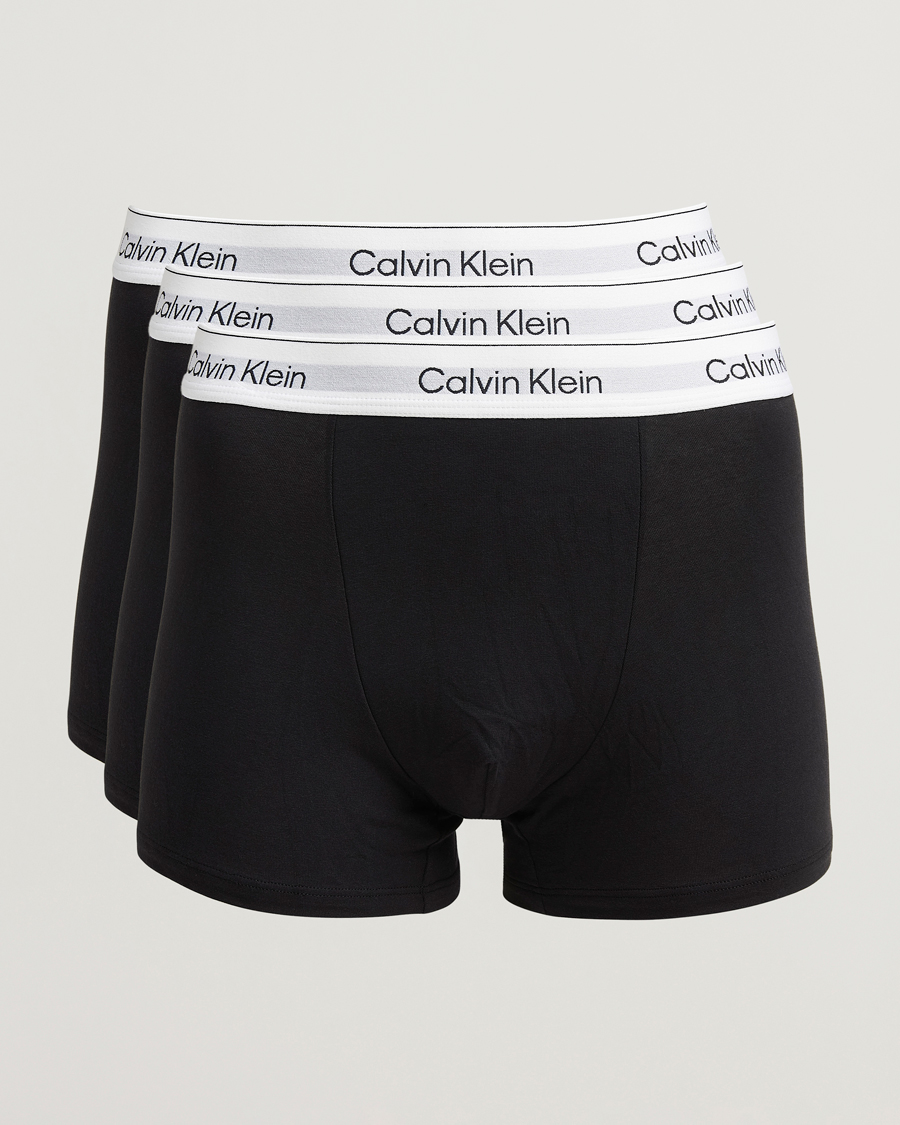 Men | Underwear & Socks | Calvin Klein | 3-Pack Icon Cotton Stretch Relaxed Trunk Black