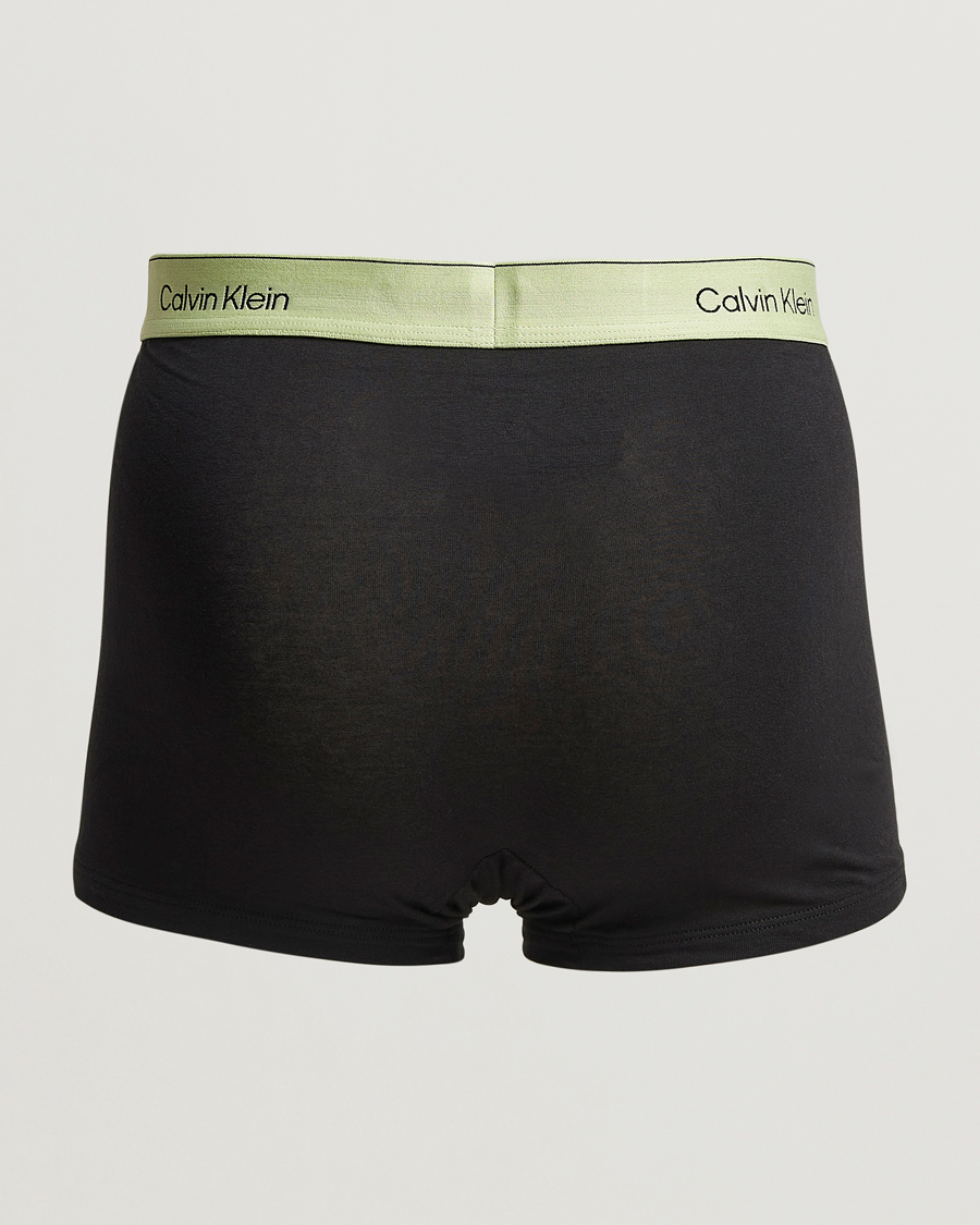 Men | Underwear & Socks | Calvin Klein | 3-Pack Icon Cotton Stretch Relaxed Trunk White/Aqua/Green