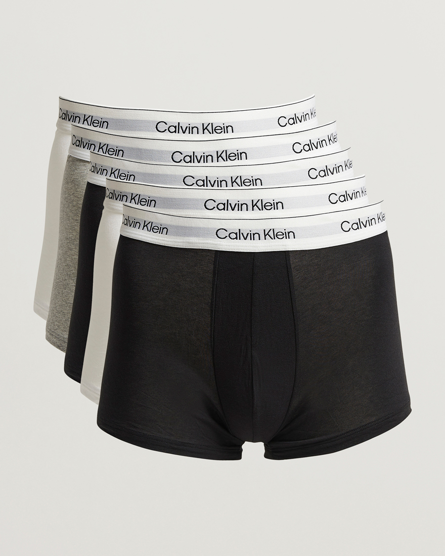 Men | Underwear & Socks | Calvin Klein | 5-Pack Icon Cotton Stretch Trunk Black/White/Grey