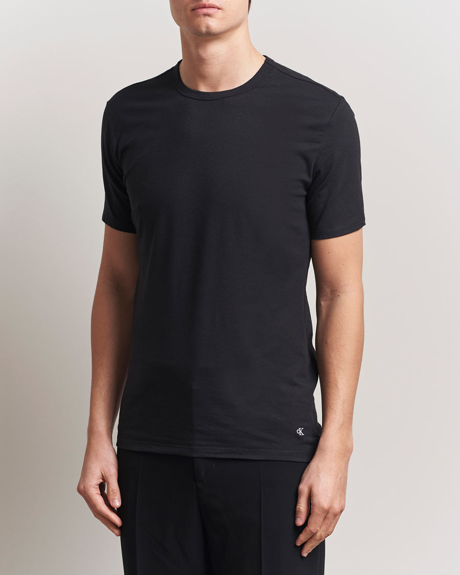 Men | T-Shirts | Calvin Klein | 3-Pack Cotton Stretch Crew Neck T-Shirt White/Black/Grey