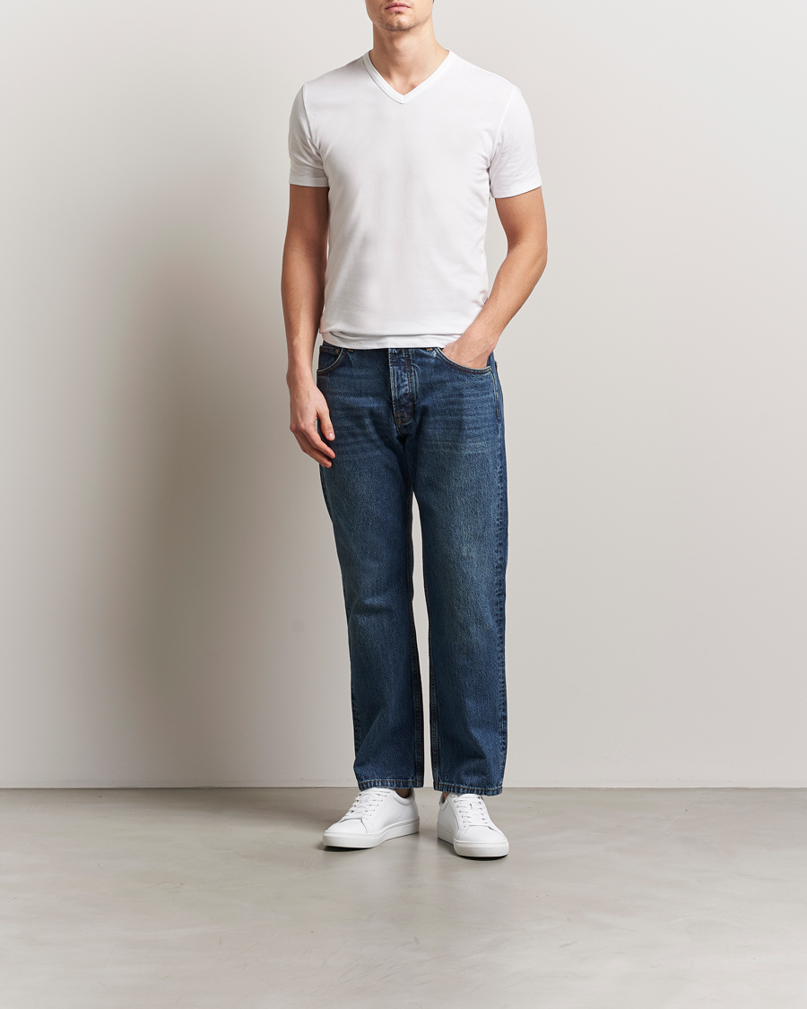 Men | T-Shirts | Calvin Klein | 3-Pack Cotton Stretch V-Neck T-Shirt White