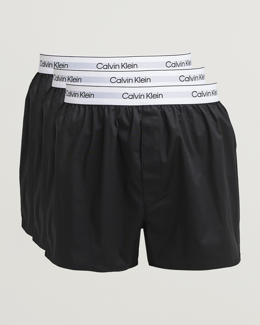 Men | Underwear & Socks | Calvin Klein | 3-Pack Cotton Boxer Shorts Black