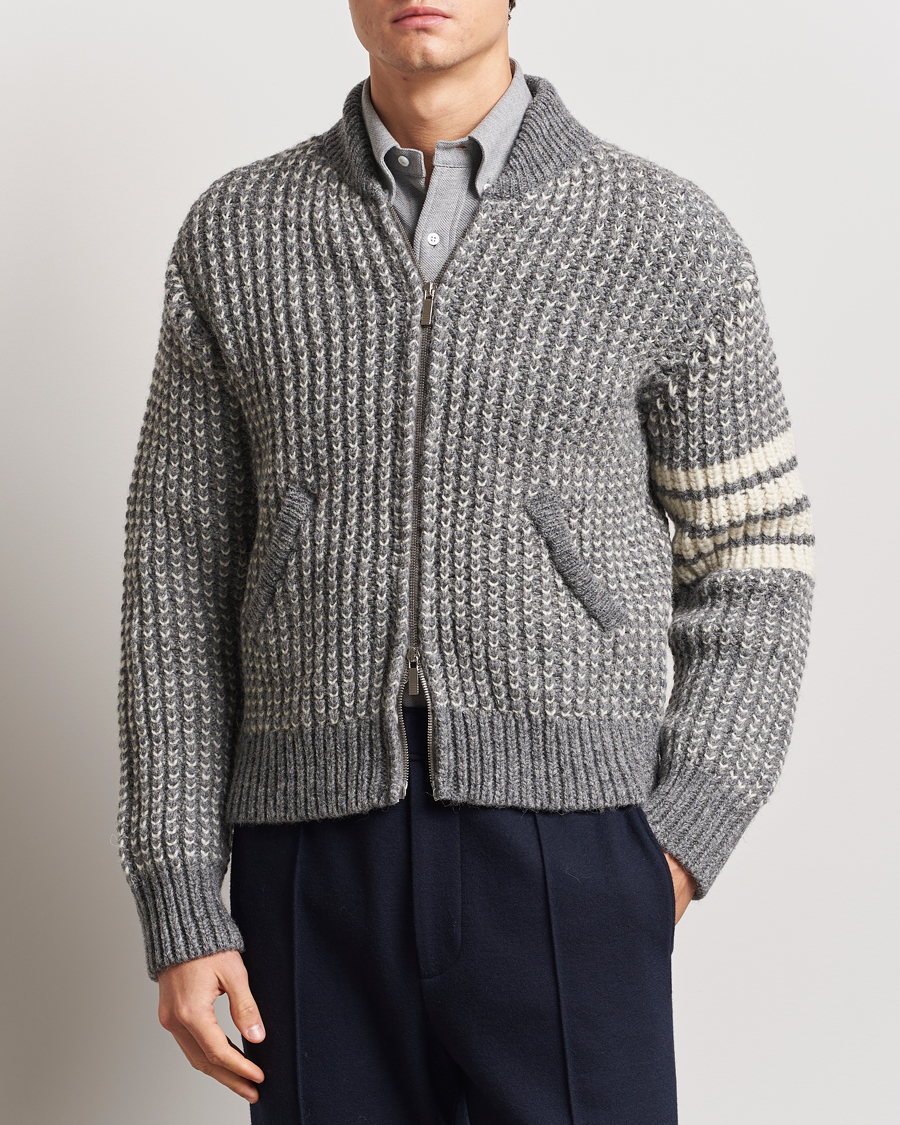 Men | Coats & Jackets | Thom Browne | Irish Wool Bomber Jacket Medium Grey