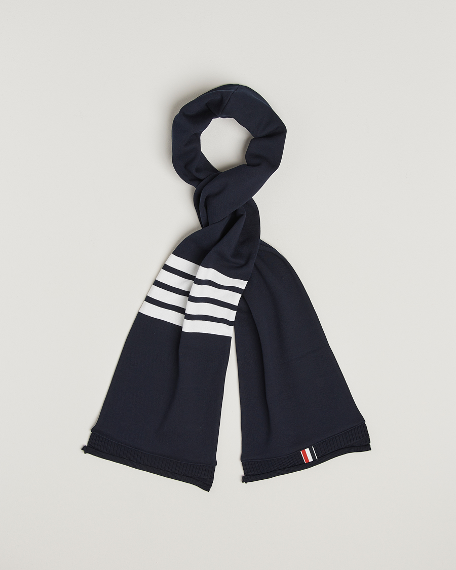 Men | Scarves | Thom Browne | 4-Bar Scarf Navy