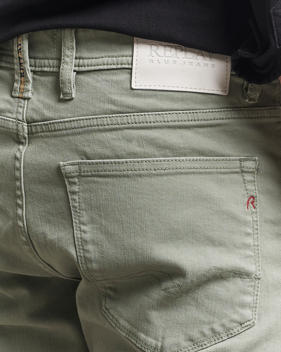 Men | Shorts | Replay | RBJ981 Stretch Denim Shorts Light Sage Green
