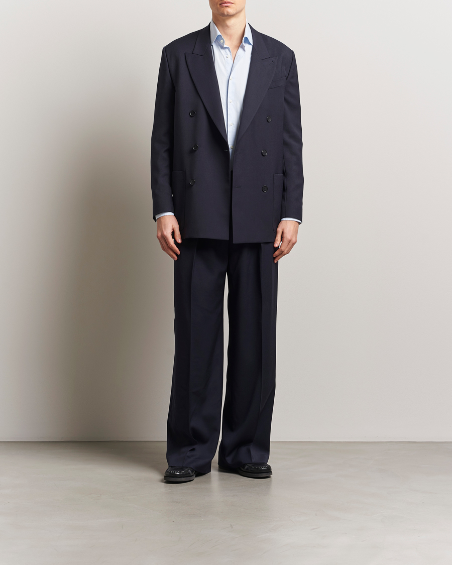 Men | Blazers | Filippa K | Patch Pocket Double Breasted Blazer Navy