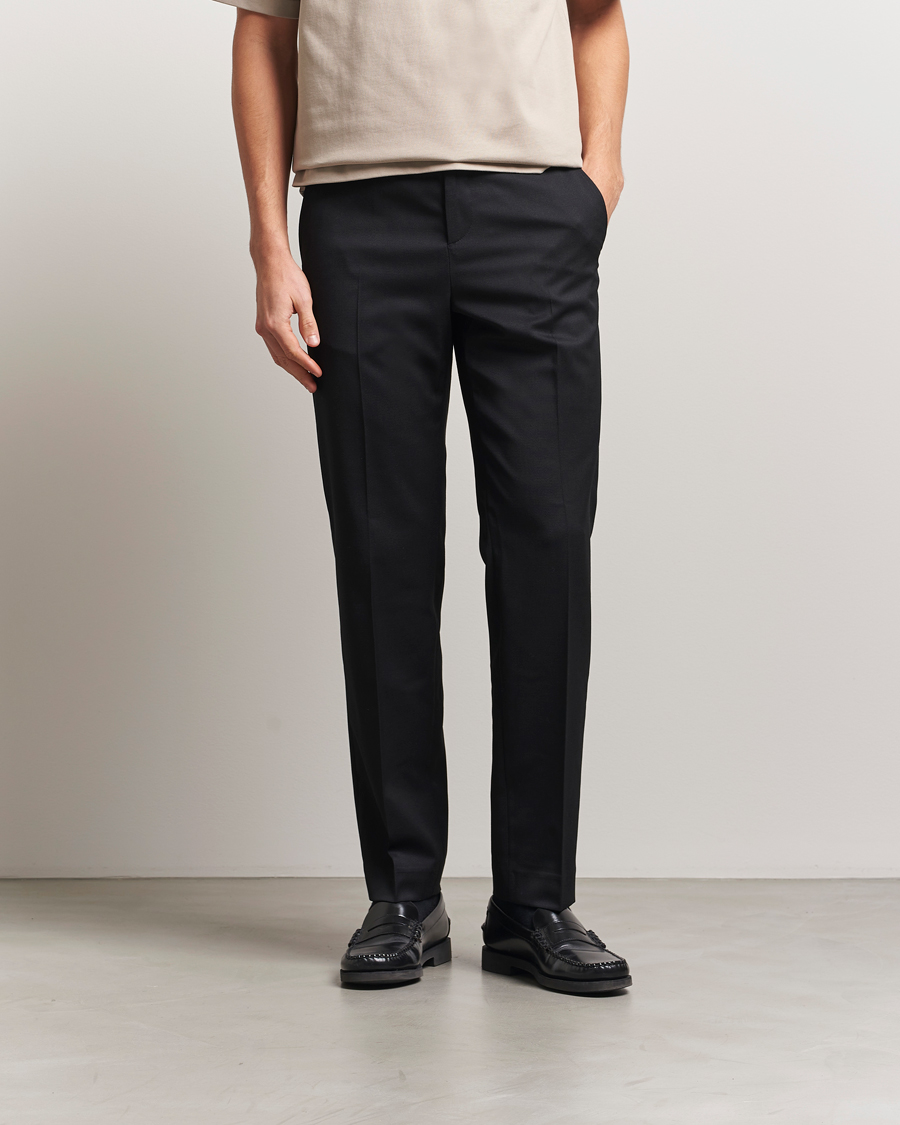Men | Trousers | Filippa K | Troy Tailored Drawstring Trousers Black