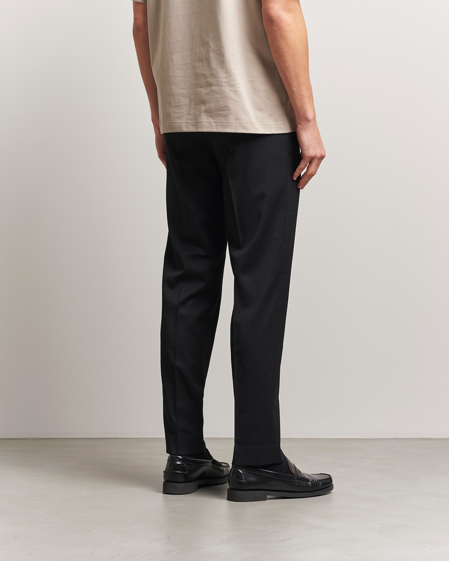 Men | Trousers | Filippa K | Troy Tailored Drawstring Trousers Black