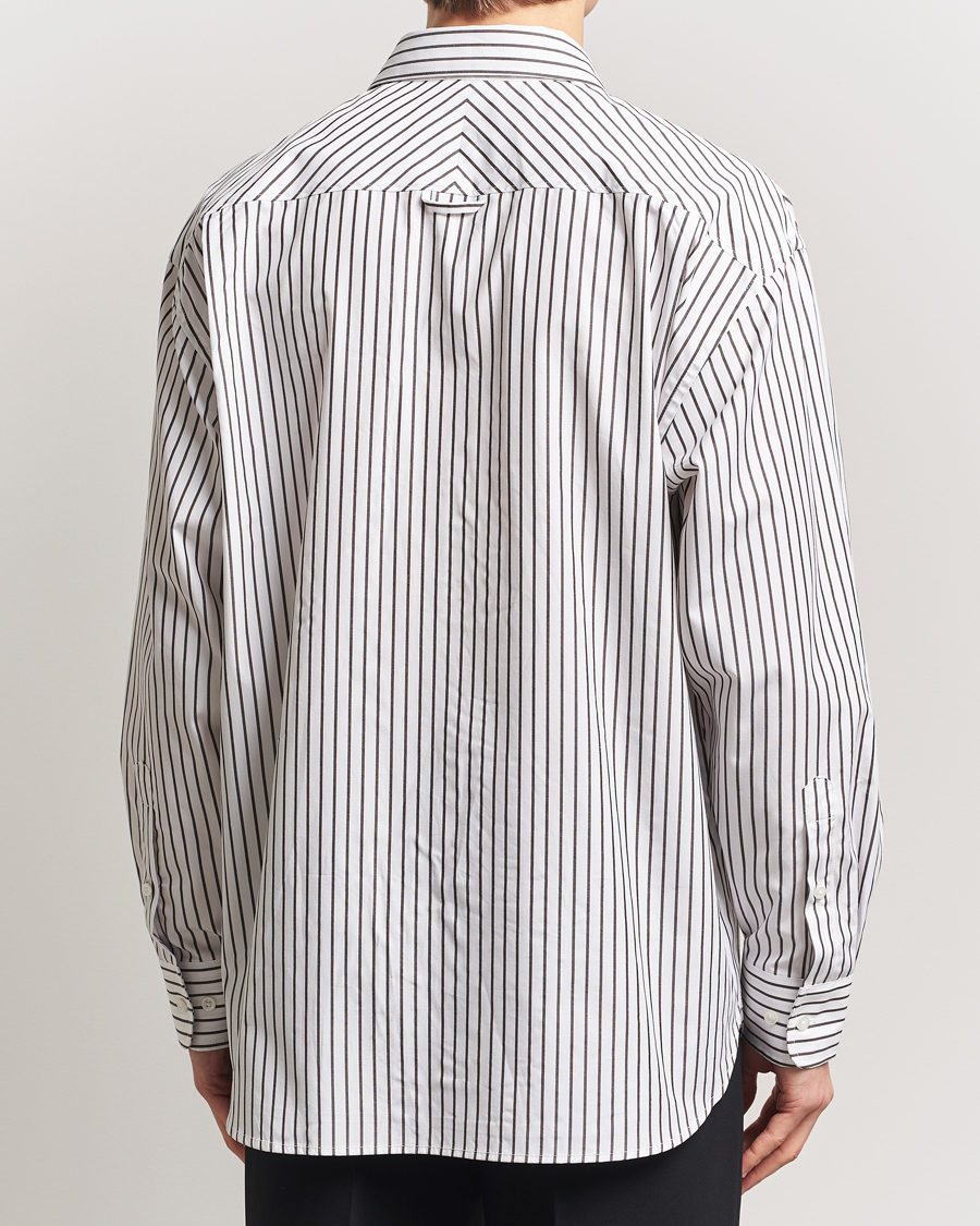 Men | Shirts | Filippa K | Striped Cotton Poplin Shirt Coffee/White