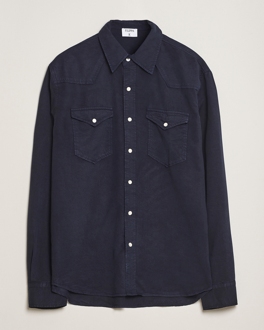 Men | Shirts | Filippa K | Western Shirt Navy