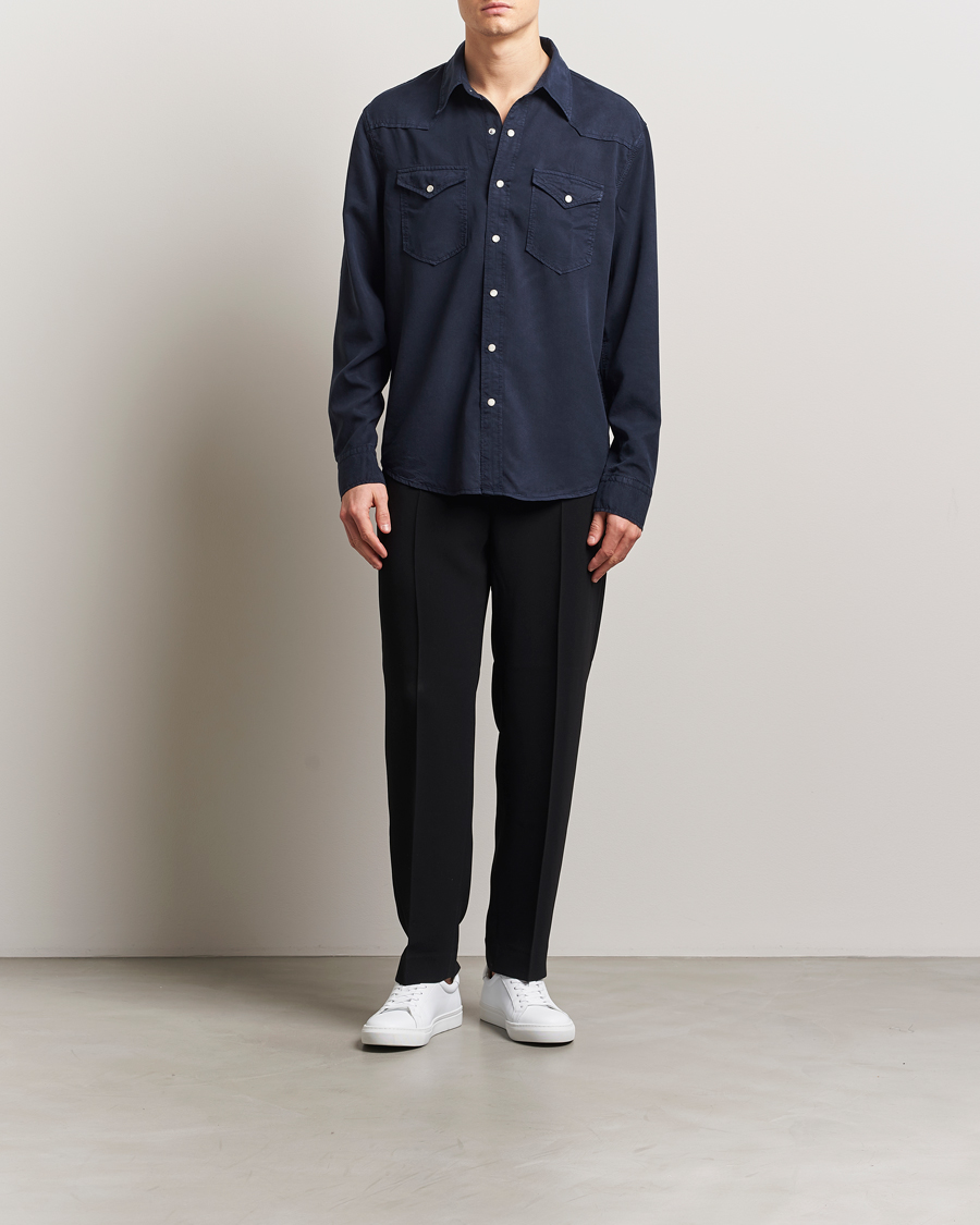 Men | Shirts | Filippa K | Western Shirt Navy