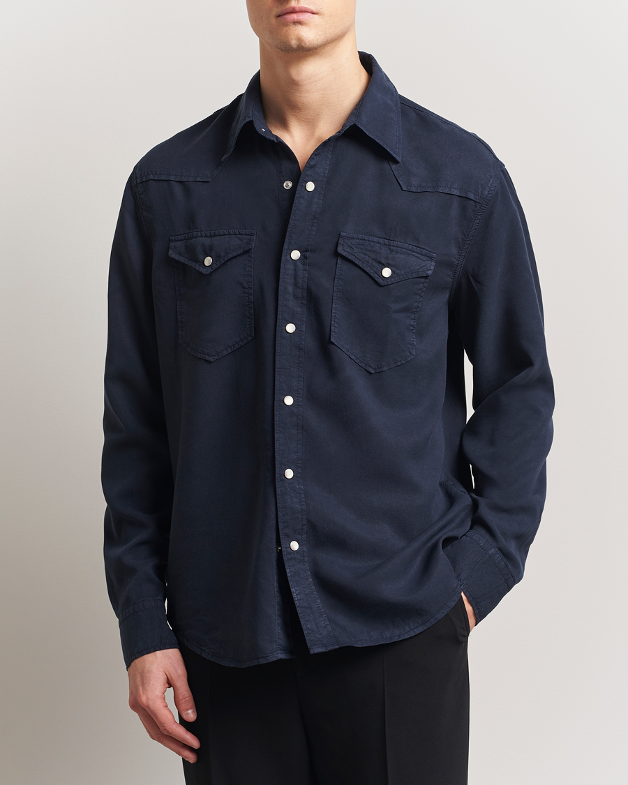 Men | Shirts | Filippa K | Western Shirt Navy