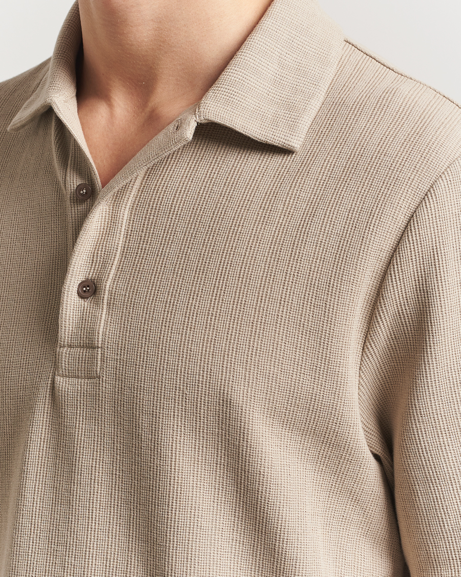 Men | Polo Shirts | Filippa K | Cotton Jersey Polo Faded Khaki