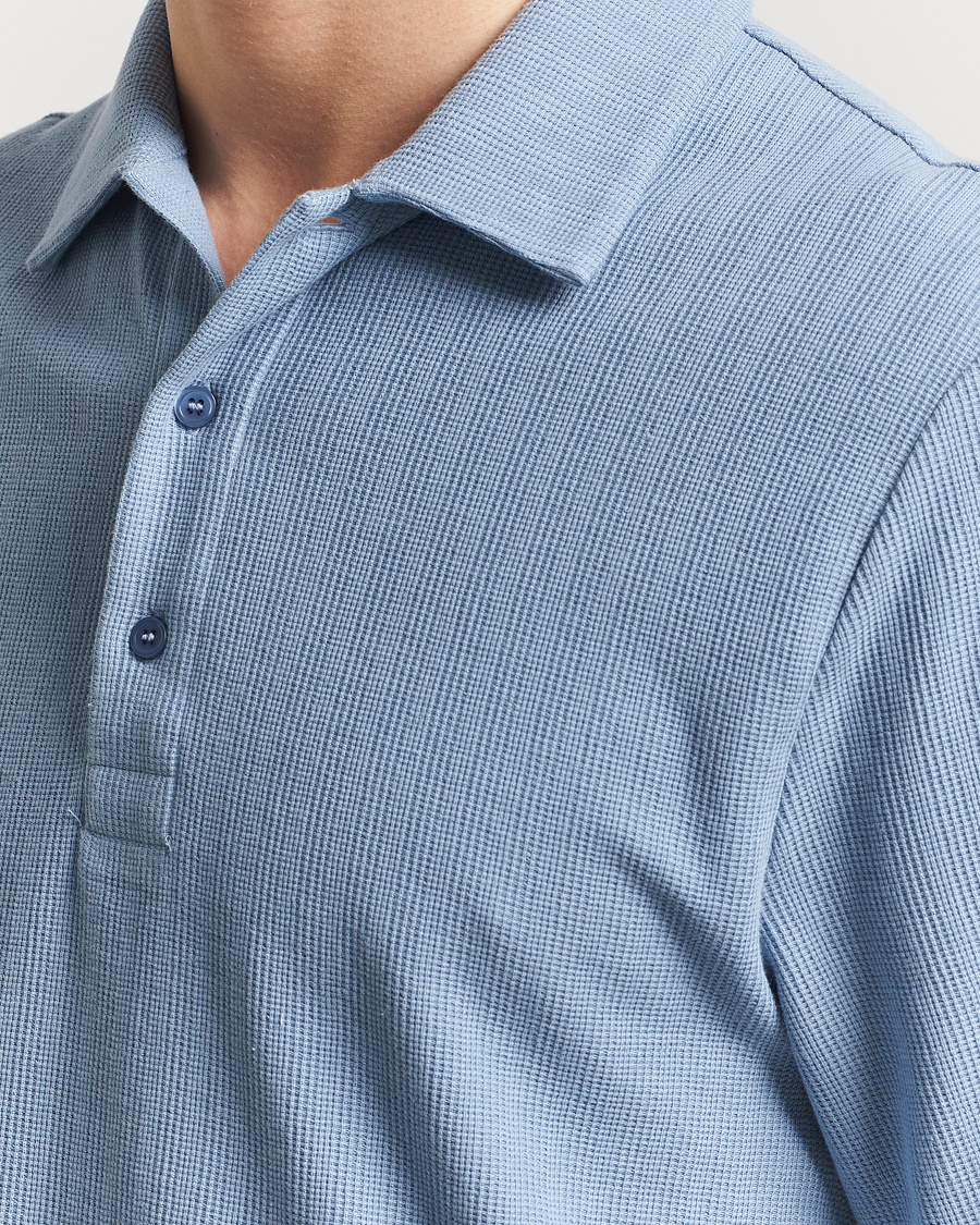 Men | Polo Shirts | Filippa K | Cotton Jersey Polo Air Blue