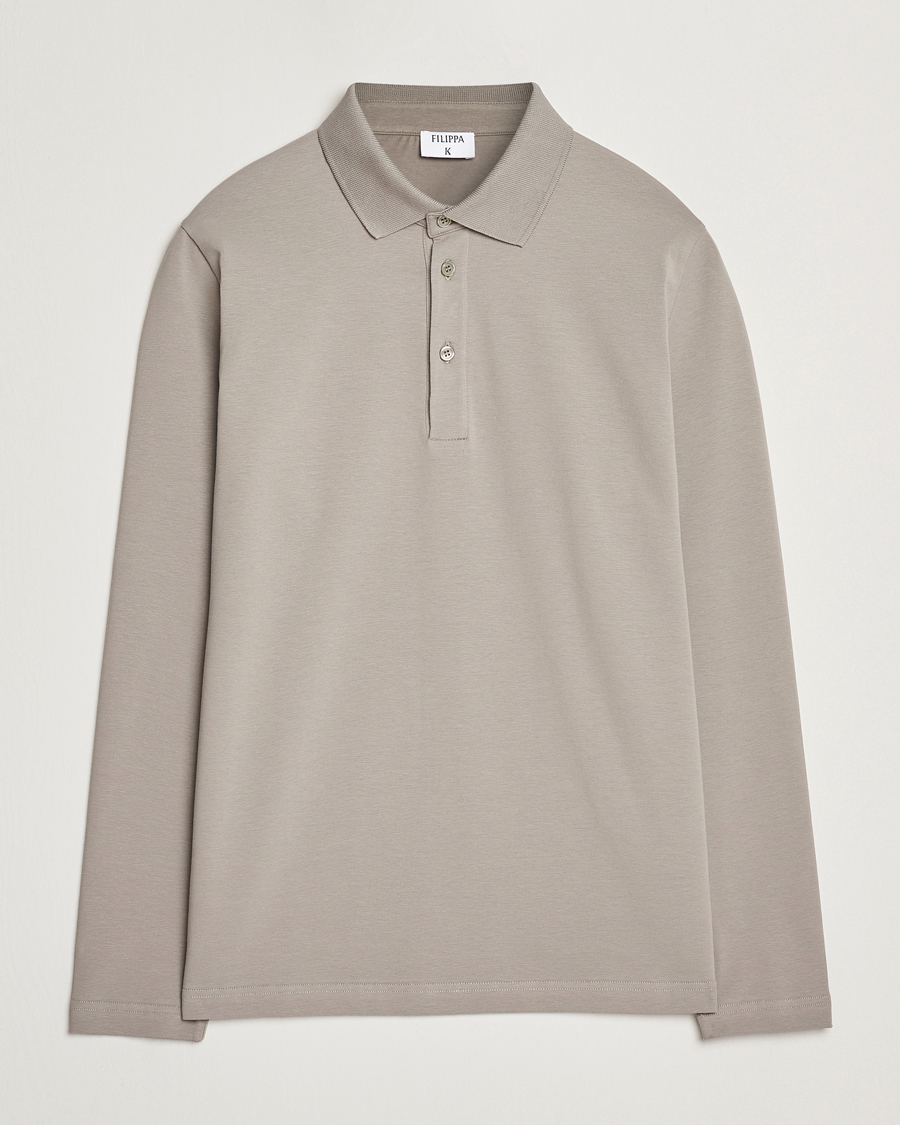 Men | Polo Shirts | Filippa K | Luke Stretch Polo Shirt Dove Grey