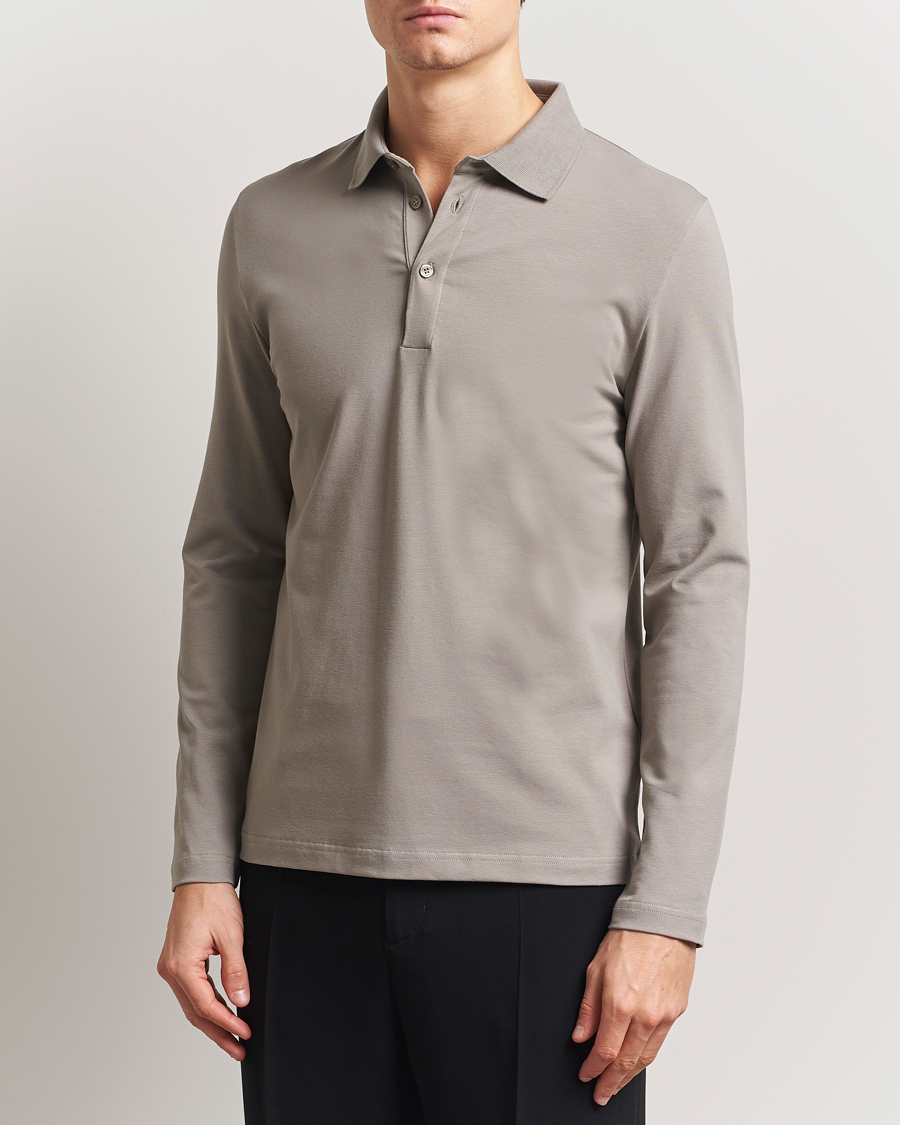 Men | Polo Shirts | Filippa K | Luke Stretch Polo Shirt Dove Grey