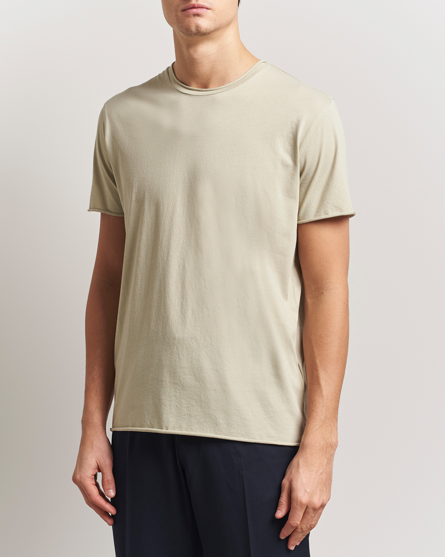 Men | T-Shirts | Filippa K | Roll Neck Crew Neck T-Shirt Faded Moss