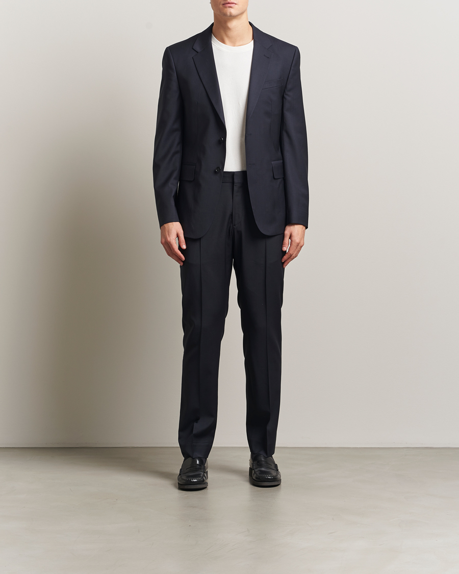 Men | Blazers | Filippa K | Slim Wool Blazer Dark Navy