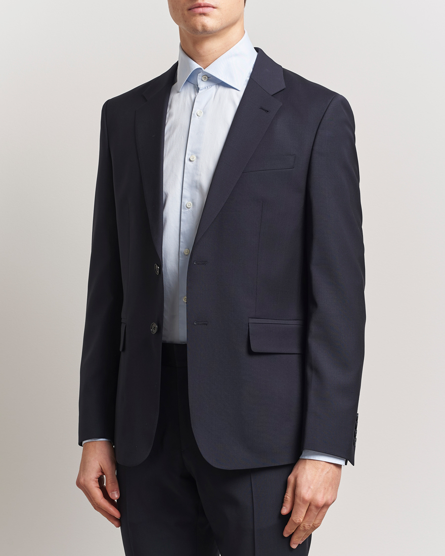 Men | Blazers | Filippa K | Slim Wool Blazer Dark Navy