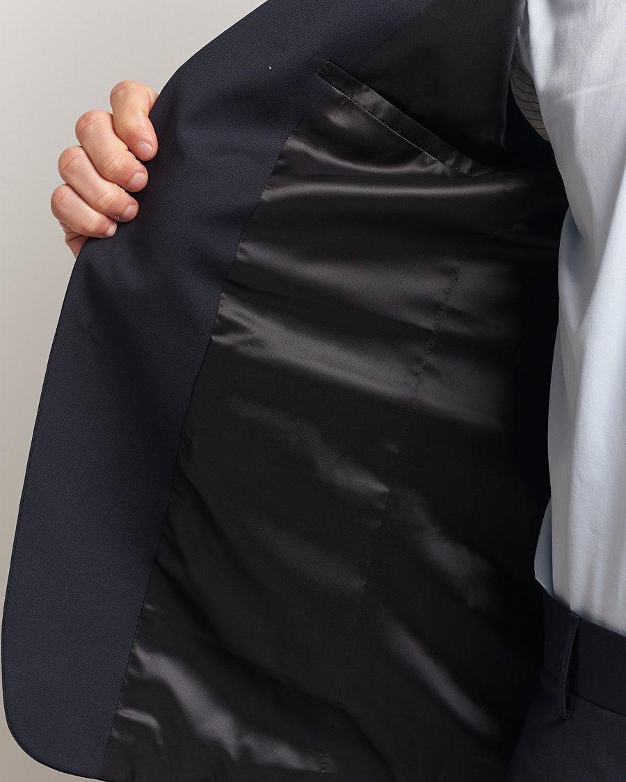 Men | Blazers | Filippa K | Slim Wool Blazer Dark Navy