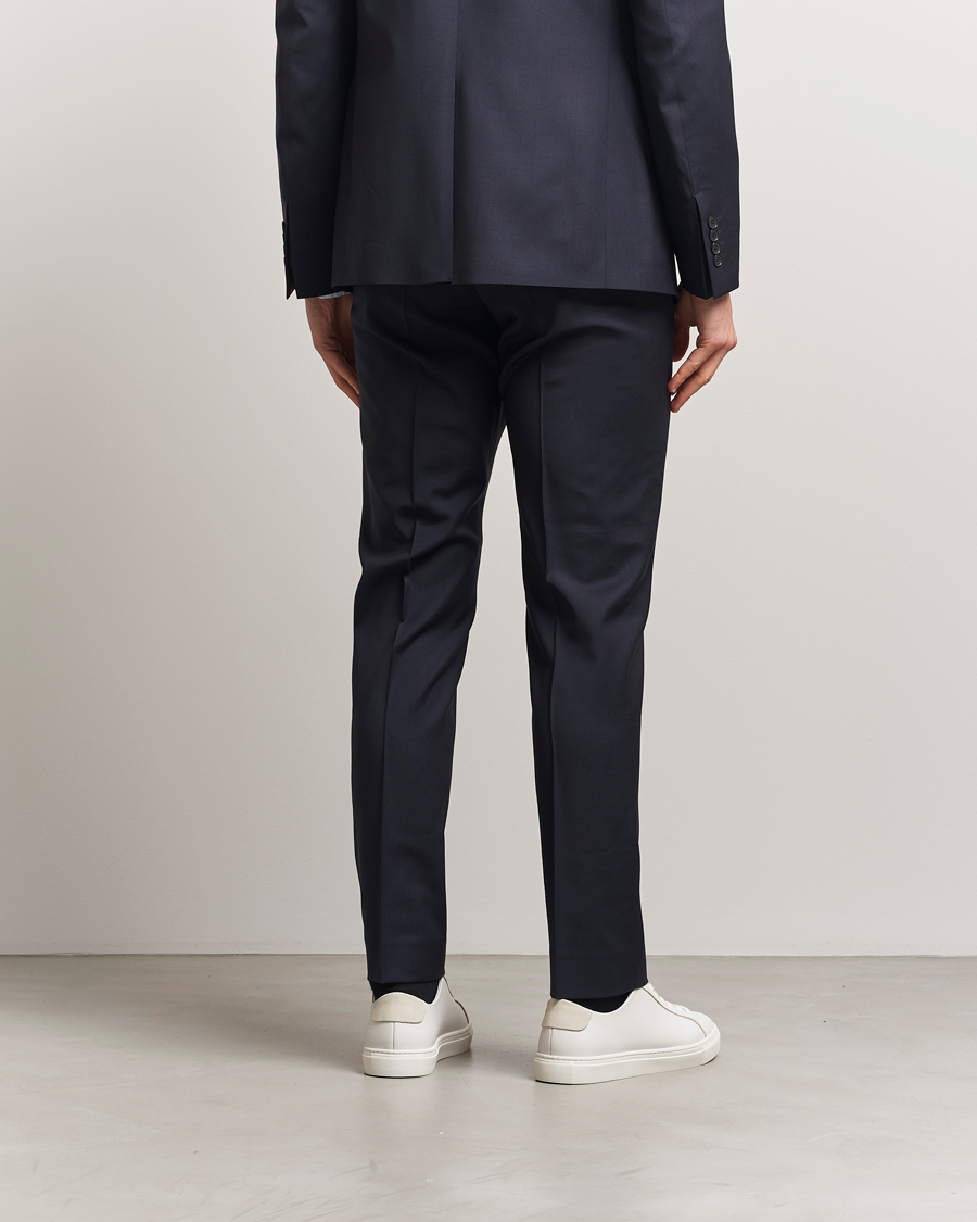 Men | Trousers | Filippa K | Slim Wool Trousers Dark Navy